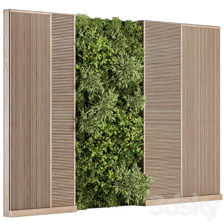 Vertical Garden Wood Frame – Wall Decor 37 3DS Max