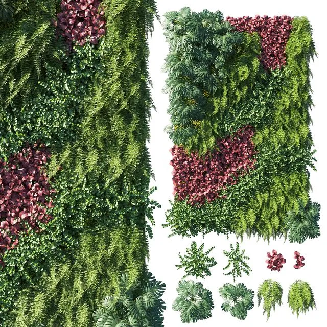 Vertical garden_ Green wall 04 3dsMax Model