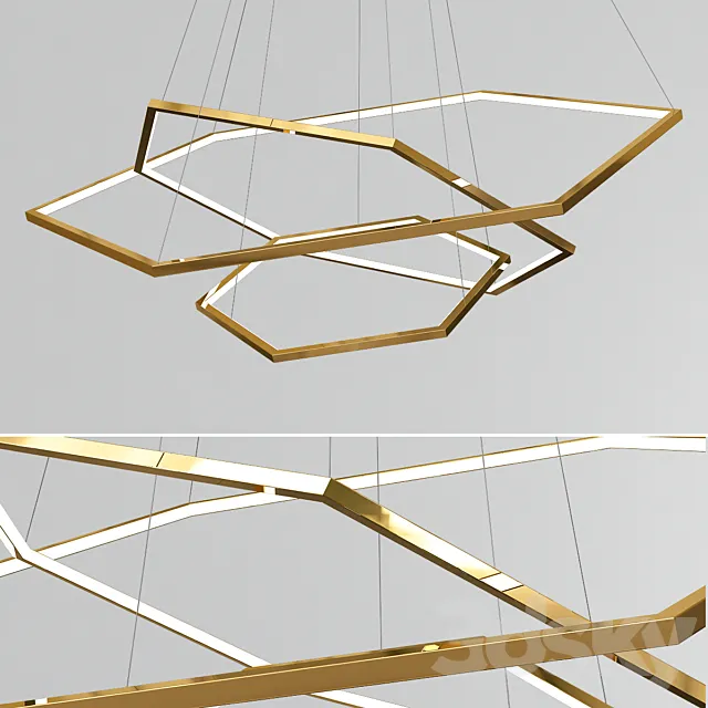 Vesanto Geometric Chandelier 3DS Max Model