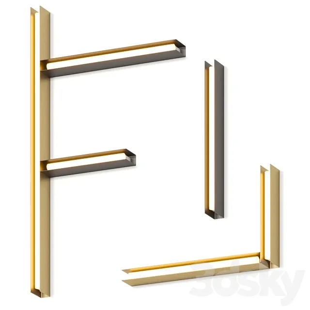 Vesoi U Brass Wall Lamps 3ds Max