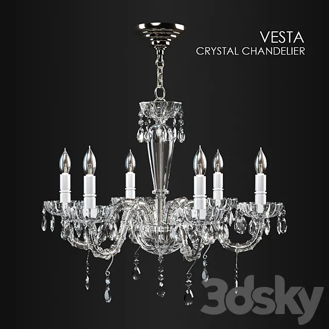 Vesta Clear Chandelier 3DSMax File