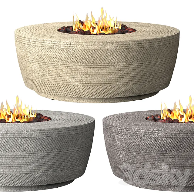 VETRO ROUND FIRE TABLE 3ds Max