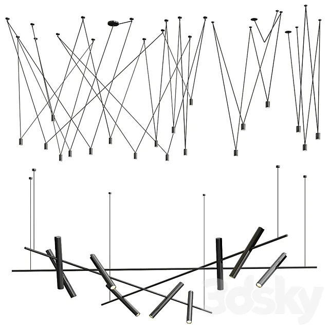 Vibia Match & Esprit Chandelier 3ds Max