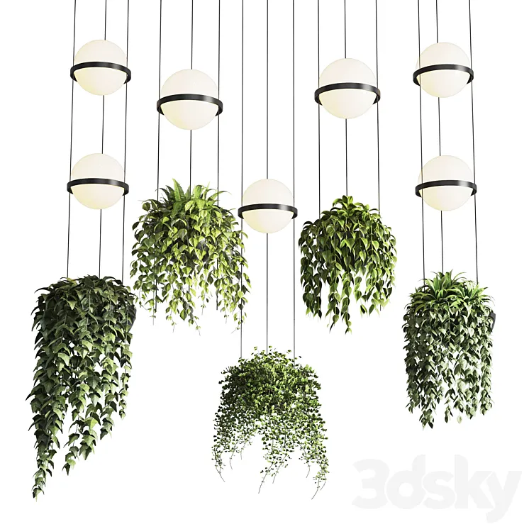 Vibia palma pendent lamp – pot light pendant – plant light hanging 04 Corona 3DS Max