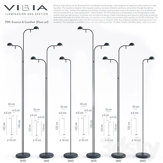 Vibia Pin (floor & table set) 3ds Max