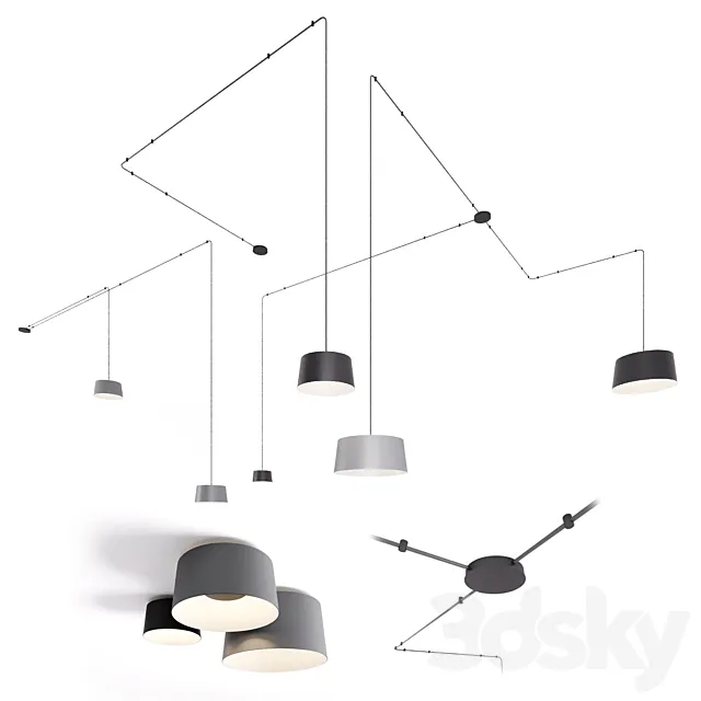 VIBIA TUBE modular pendant and ceiling system 3DSMax File