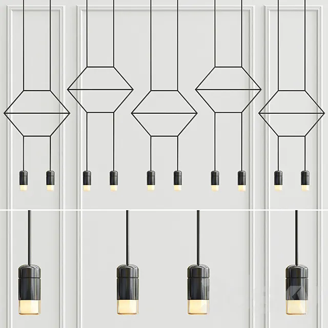 Vibia Wireflow Lineal Pendant Light 0331 3ds Max