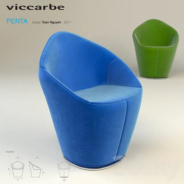 Viccarbe Penta Armchair by Toan Nguyen 3DSMax File