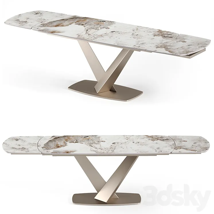 Victoria folding table with ceramic top 3DS Max Model