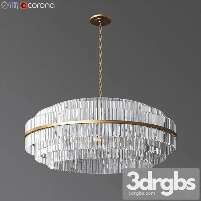 Vienna 48 round crystal chandelier antique brass 3dsmax Download