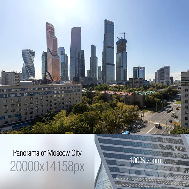 View of Moscow City. 20k 3ds Max