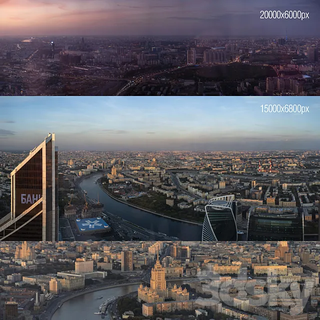 View of Moscow from Federation Tower 3DS Max Model