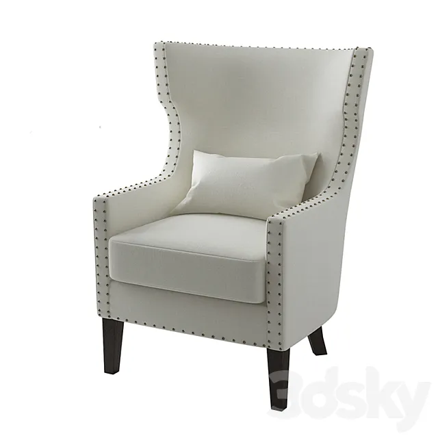 Villa Berkley Wing Back Club Chair. 3ds Max