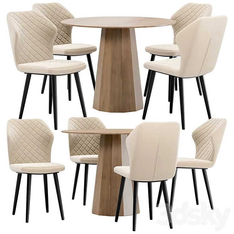 Villa dining chair and Tarf table 3DS Max