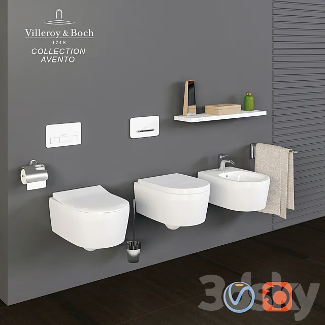 Villeroy & Boch collection Avento toilet bowl. bidet 3DSMax File