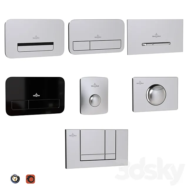 Villeroy & Boch flush plates for installation (7 pcs.) 3ds Max
