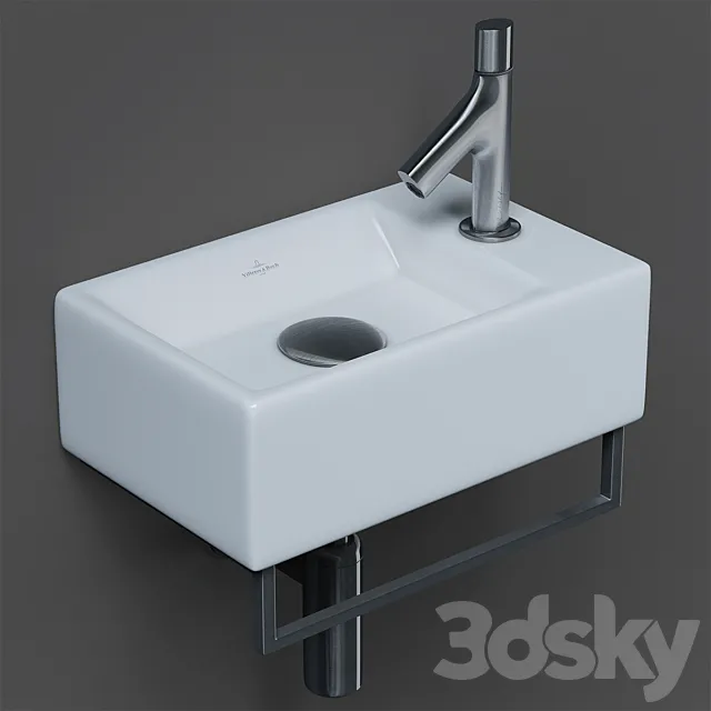 Villeroy & Boch Motsen sink and Jacob Delafon Oblo faucet 3ds Max