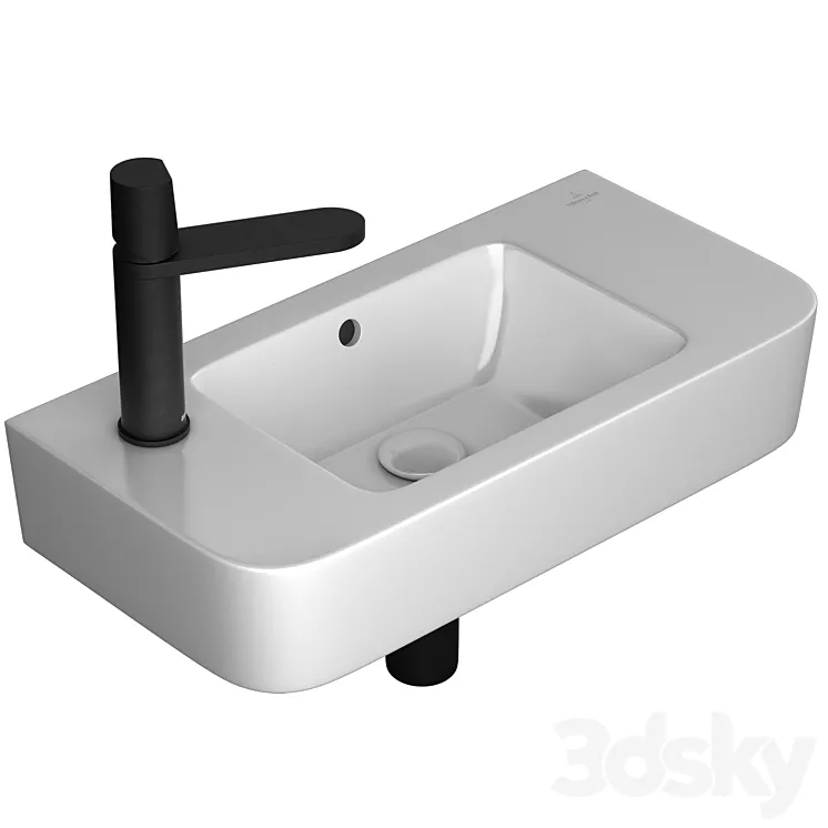 Villeroy & Boch O.novo Compact 2 washbasin & Antoniolupi Indigo mixer 3DS Max Model