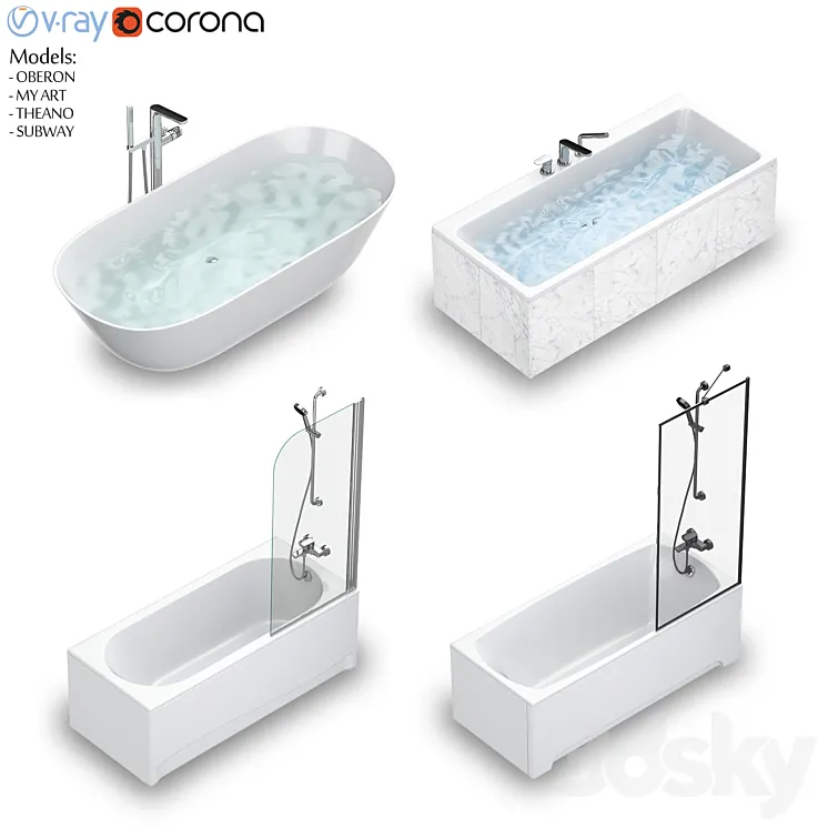 Villeroy & Boch set 55 bath set (Oberon Subway My Art Theano) 3DS Max