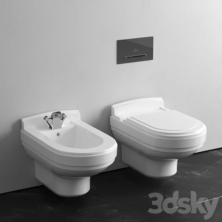 Villeroy & Boch Strada wall-mounted toilet & bidet 3DS Max