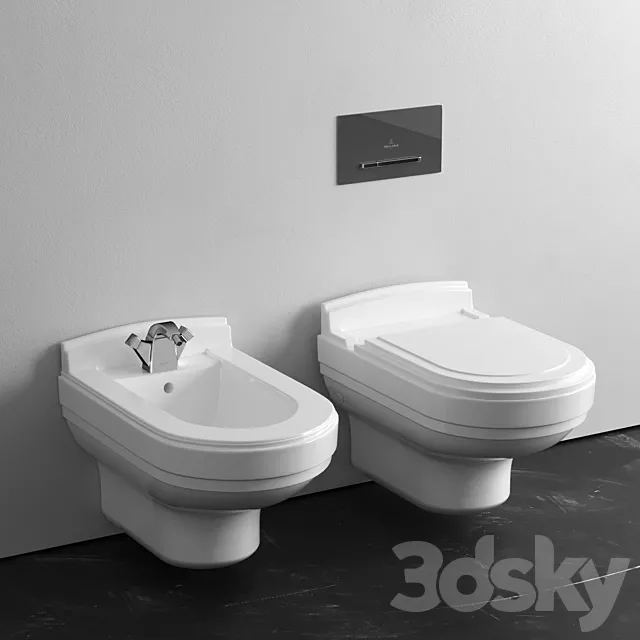 Villeroy & Boch Strada wall-mounted toilet & bidet 3DSMax File