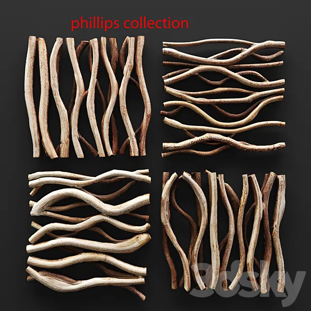 Vine Wall Tile. wall decor. dried flowers. branches. panels. eco. eco design 3DSMax File