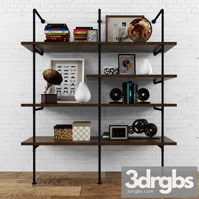 Vintag Shelves Loft Shicht Decor Set 3dsmax Download