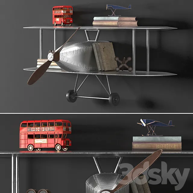 VINTAGE AIRPLANE METAL SHELF 3DSMax File