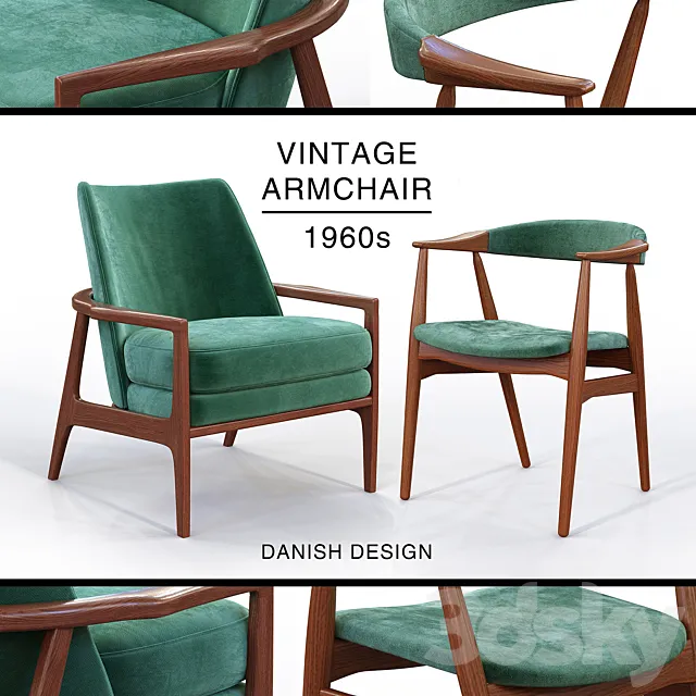 Vintage armchair 1960s 3DS Max Model