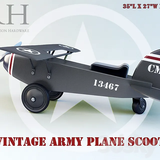 vintage army plane scoot 3DSMax File