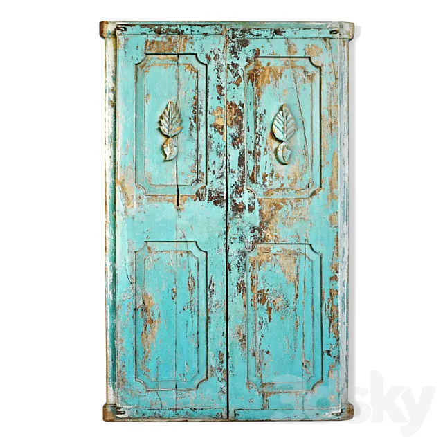 Vintage Blue Shutter Door 3ds Max