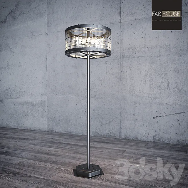 Vintage Cage Floor Lamp – Horizontal 3ds Max