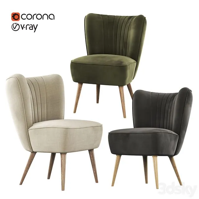 Vintage Cocktail Armchair 3dsMax Model