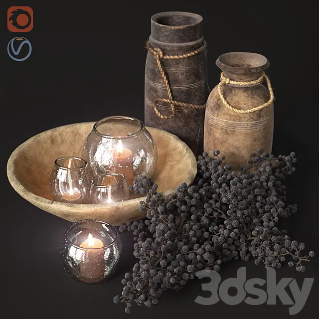 Vintage decorative set 2 3DS Max Model