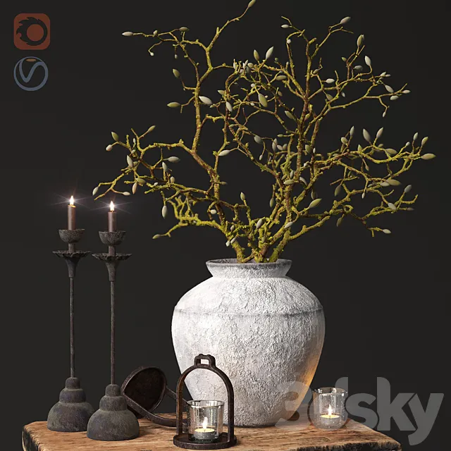 Vintage decorative set 3DS Max Model