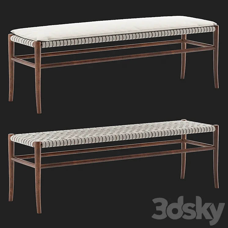 Vintage Folding Rope Bench 3DS Max