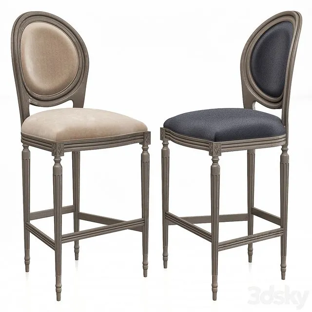 Vintage French Round Collection RH 3dsMax Model