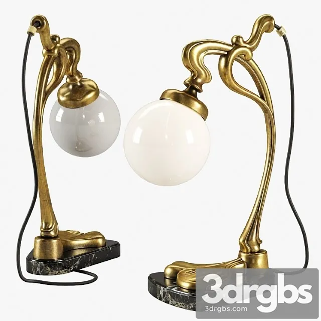 Vintage gilt bronze art nouveau desk lamp 3dsmax Download