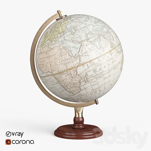 Vintage globe 3ds Max