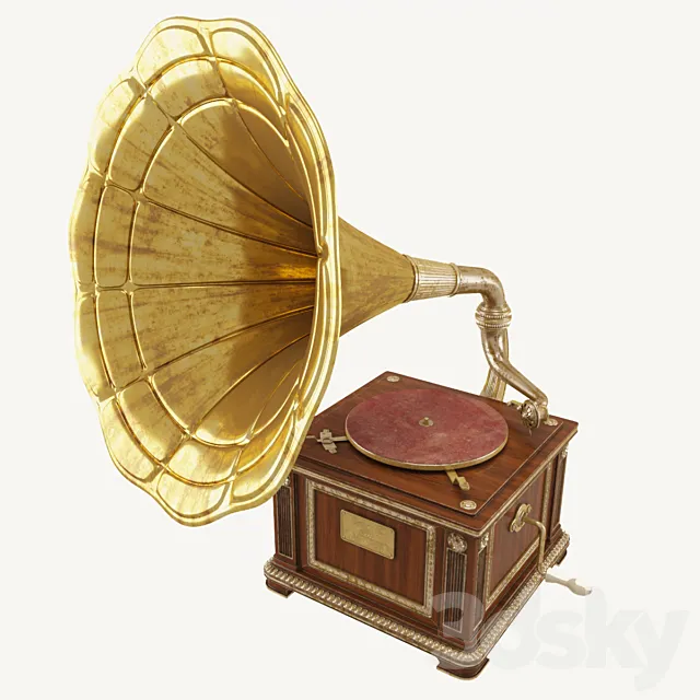 Vintage gramophone 3ds Max