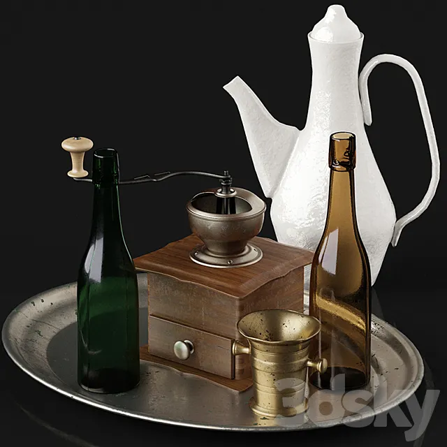 Vintage kitchen props 3DS Max Model