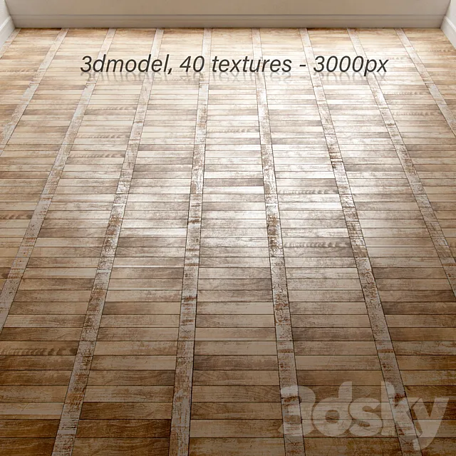 Vintage linear parquet 3ds Max