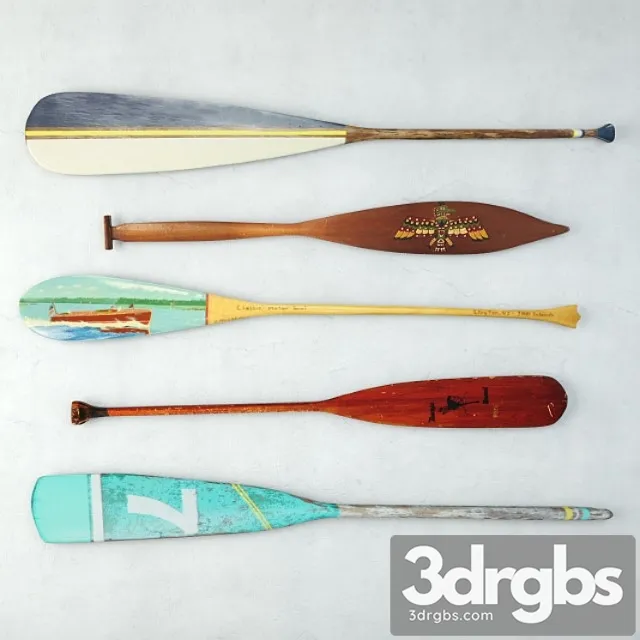 Vintage oars and paddles