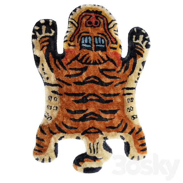 Vintage Tibetan Tiger Rug 3ds Max