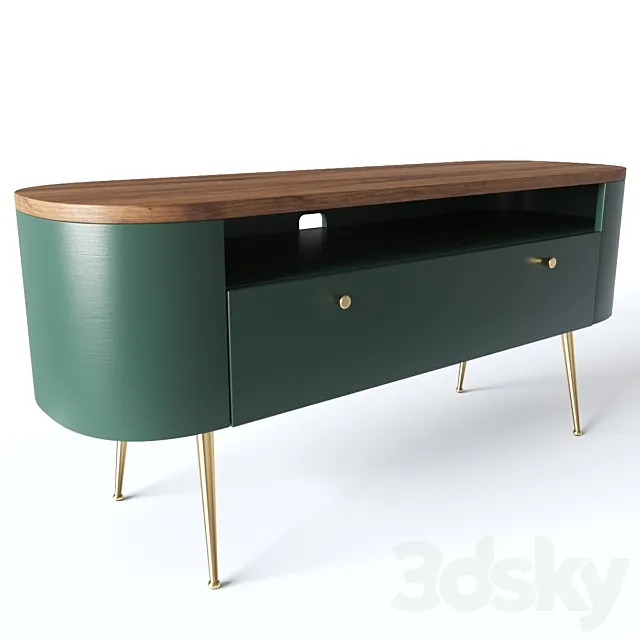 Vintage TV stand TOPIM LaRedoute 3ds Max