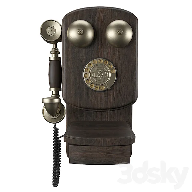 Vintage wall phone 3ds Max