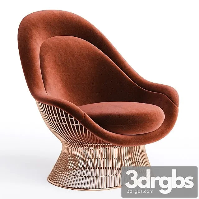 Vintage warren platner knoll easy chair ottoman 3dsmax Download