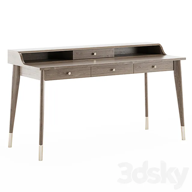 Vintage wood Working Table 3ds Max