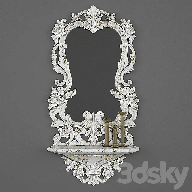 Vintage_White_Mirror 3DS Max Model