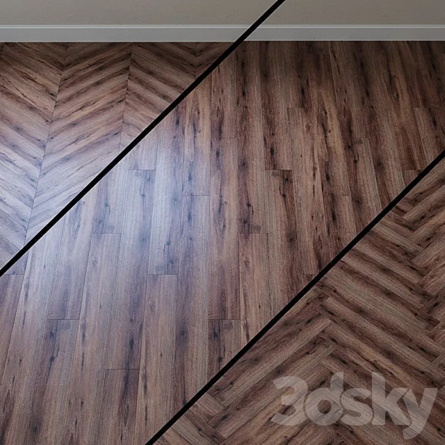 Vinyl laminate AquaFloor RealWood Click AF 6041 3ds Max